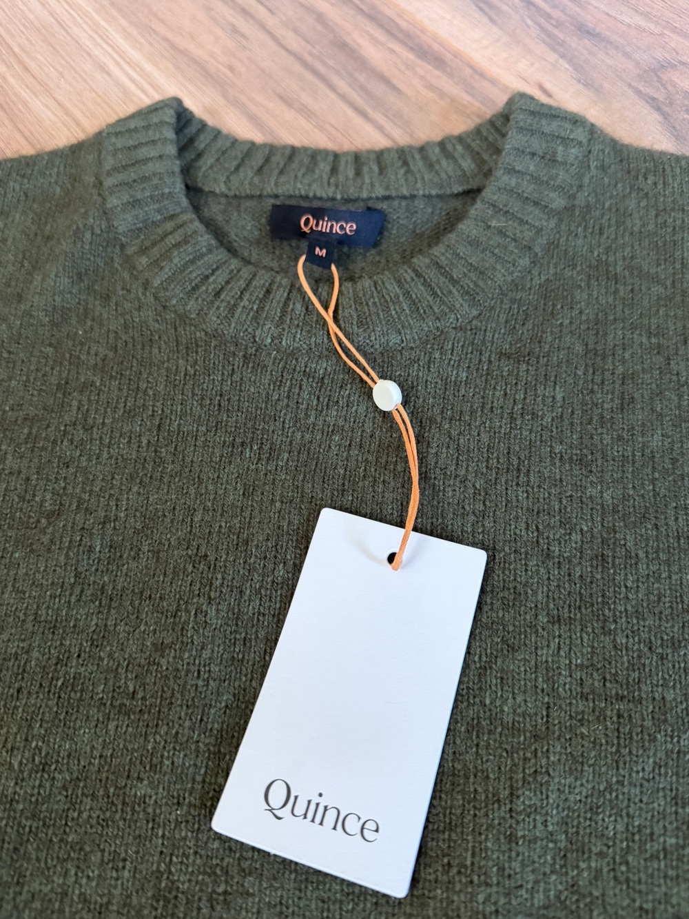 Quince Men’s 100% Yak Wool Crewneck Sweater – Olive Green – Size M – NWT - Picture 7 of 7